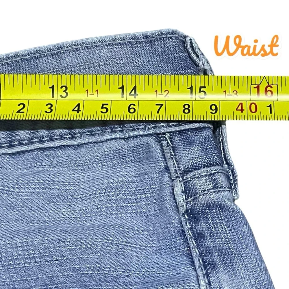 Levis 511 Jeans Slim Fit Medium Wash‎ Stretch Denim Mens 34x34 Blue Distressed